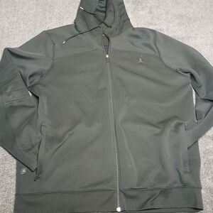 🔥 Retro Blacked-Out Jordan Quilted Full-Zip Hoodie XXL Stealth Drip 🖤🏀💎